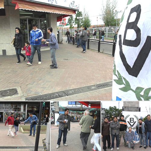 Mesa de Bandera Vecinal en la peatonal de Berazategui