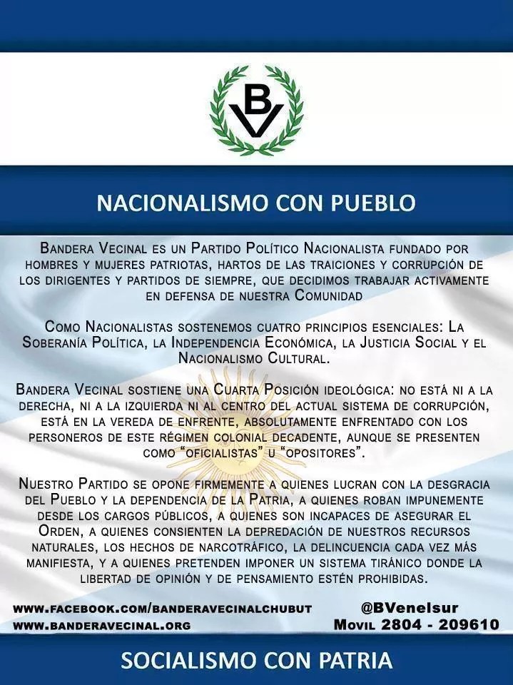Bandera Vecinal abre su primer Punto de Apoyo en Chubut