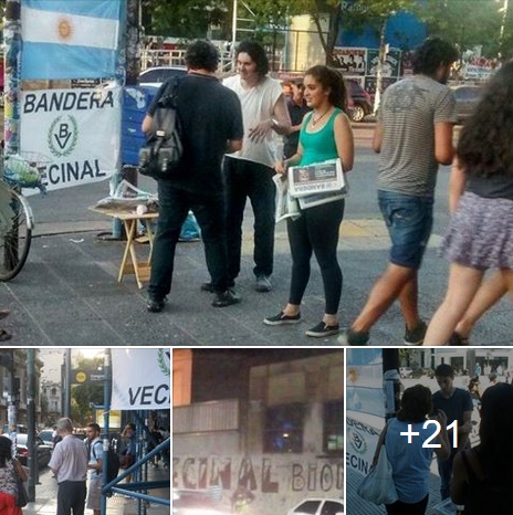 Militancia: Distribución de "Bandera" y pintadas de La Passaponti