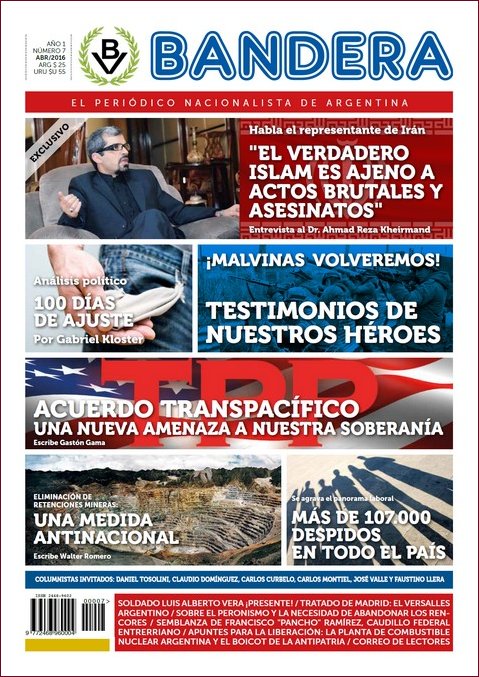 Tapa del N° 7 de Bandera – Abril 2016 (click para ver imagen ampliada)