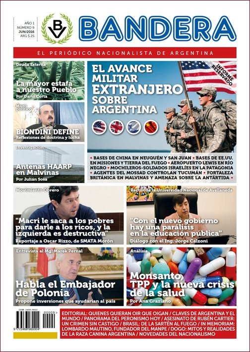 Apareció Bandera Nº 9: "El avance militar extranjero sobre Argentina" (Informe reservado)