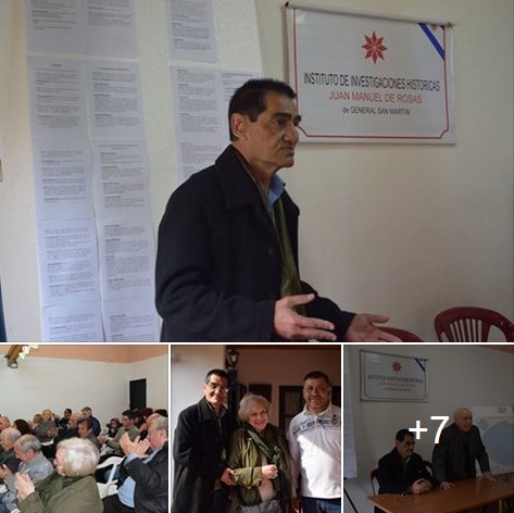 Bandera Vecinal presente en disertación de VGM Carlos Curbelo en "Instituto Juan Manuel de Rosas" de San Martín