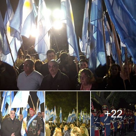 Ver fotos: Bandera Vecinal presente en la Vigilia de Malvinas en el Cenotafio