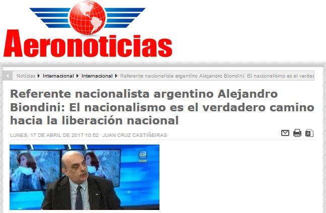 Ver entrevista a Biondini en el sitio web de Aeronoticias de Perú