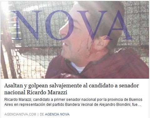 Agencia Nova - Asaltan y golpean salvajemente al candidato a senador nacional Ricardo Marazzi