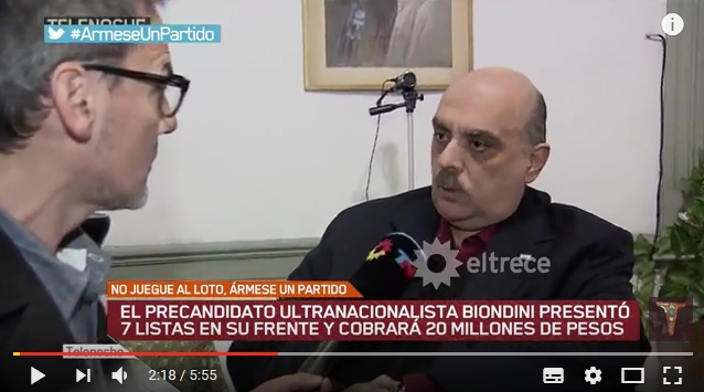 Furiosa campaña difamatoria contra el Frente Patriota y contundente respuesta de Biondini a Telenoche BV Buenos Aires