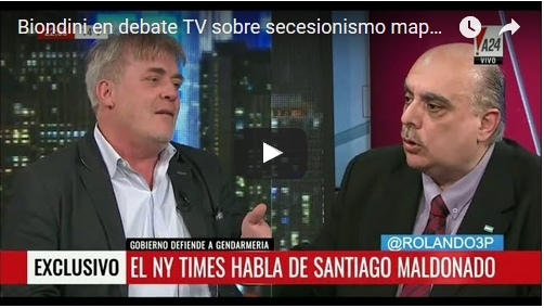 Biondini en debate TV sobre secesionismo mapuche y colonialismo británico BV Buenos Aires