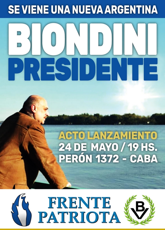 24 de Mayo: Acto de lanzamiento Biondini Presidente